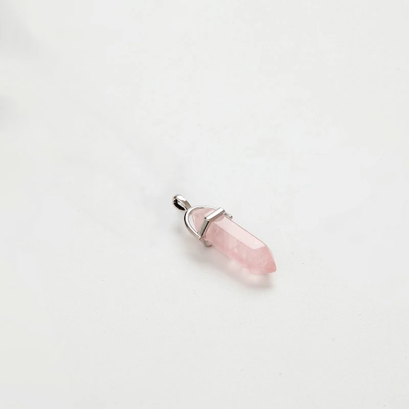 pink crystal Meajoe Трендовое ожерелье с кулоном из натурального кристалла, аксессуары 25 цветов, ювелирные аксессуары для женщин - Окраска металла: pink crystal