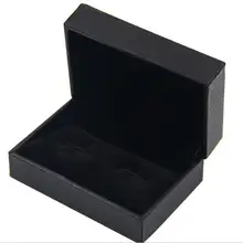 60 шт./лот черного цвета из искусственной кожи коробку для запонок запонки держатель соединения коробки для хранения подарков Упаковка для ювелирных коробок Чехлы