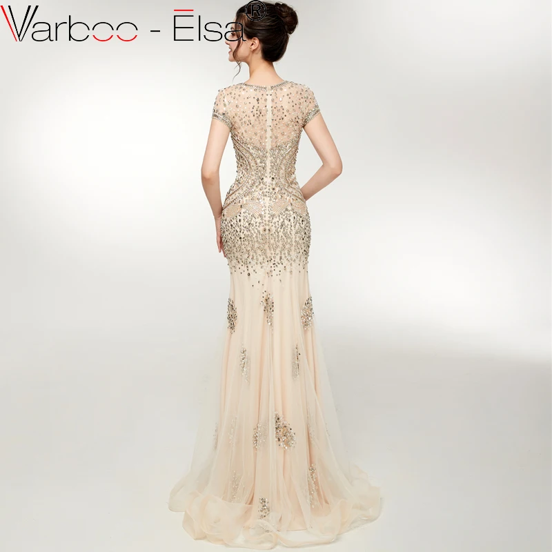 VARBOO_ELSA 2018 роскошное вечернее платье цвета шампанского с русалочкой сексуальное
