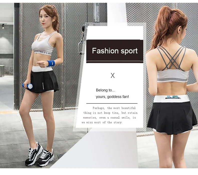 1 (3)Layer Womens Running Sports 2 In 1 Shorts Loose Cotton Side Split Elastic Waist Women Shorts Double Deck Running Tights Short