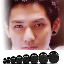 60 шт./лот, популярные круглые серьги-гантели, стальные черные поддельные серьги-гвоздики для ушей, модные украшения, 3 мм, 4 мм, 5 мм, 6 мм, 8 мм, 10 мм