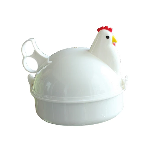 Cute Chicken Shape Microwave Egg Poacher 4 Eggs Medium Hard Soft Egg Boiler Steamer Cooker [ 1
