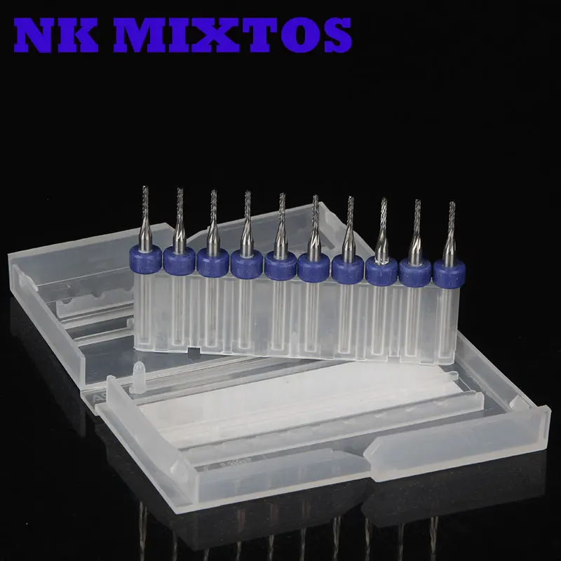 

10pcs/set Carbide End Mill Engraving Bits 1.4mm Milling Cutter Electrical Woodworking for Lathe CNC tools Mld Pastic Drilling