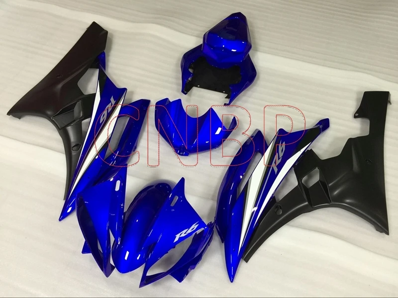 Abs обтекатель YZF600 R6 2006-2007 черно-голубые Обтекатели для YAMAHA YZFR6 2006 Пластиковые обтекатели YZF R6 2007 без краски