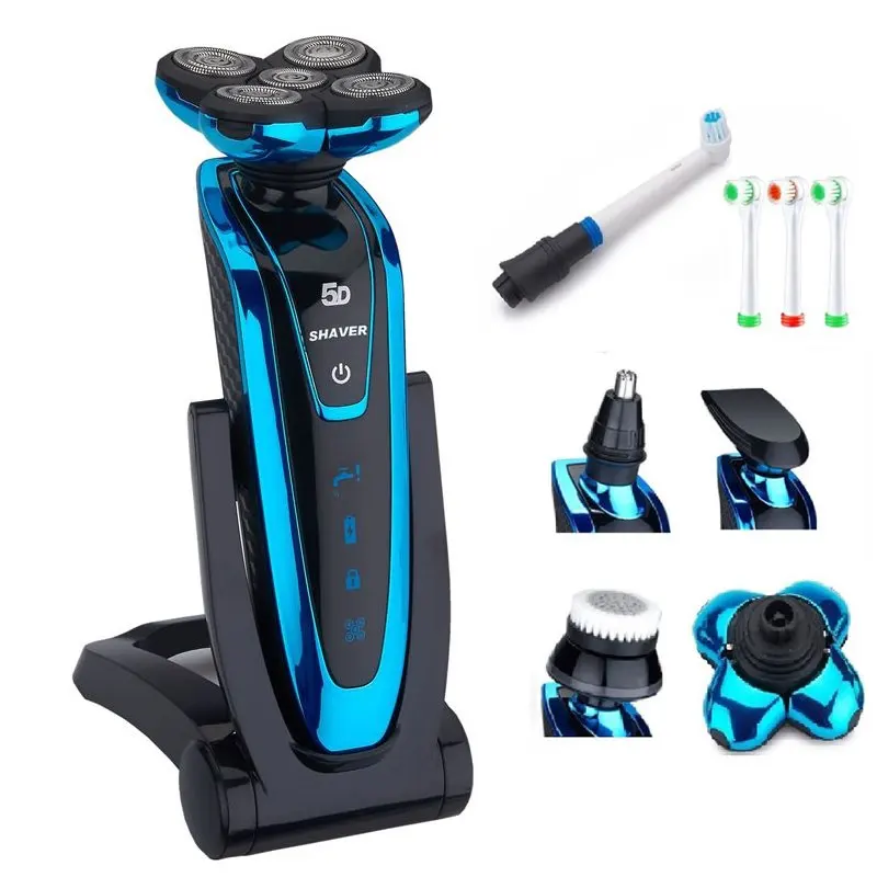 

Men's 5D Shaver grooming kit washable Electric Shaver Rechargeable Electric Razor For Men face beard shaving machine 220-240v