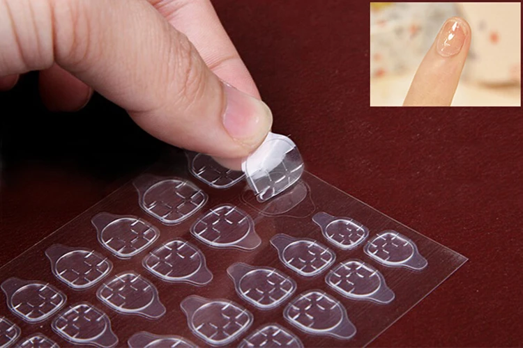 как клеить накладные ногти на наклейки.