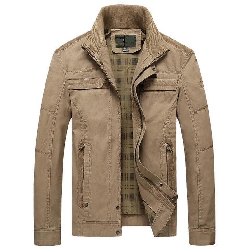 Autumn Coat Men's Cotton Casual Jacket Stand Coats Fashion Men Outer