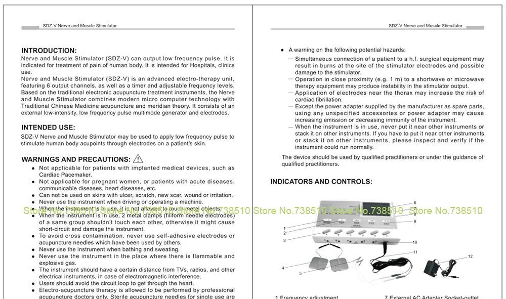 SDZ-V ЖК электрическая акупунктурная терапия. Терапия стимулятора нерва и мышц. 6-канальный десятки стимулятор массажер