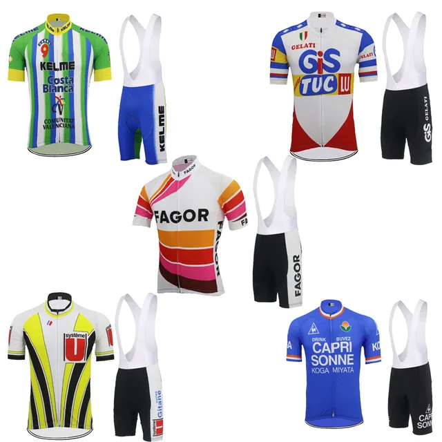 Best Price Retro Tour de France cycling Jersey set ropa Ciclismo Men short sleeve bike wear classic jersey set bib shorts gel pad Best Price Retro Tour de France cycling Jersey set ropa Ciclismo Men short sleeve bike wear classic jersey set bib shorts gel pad