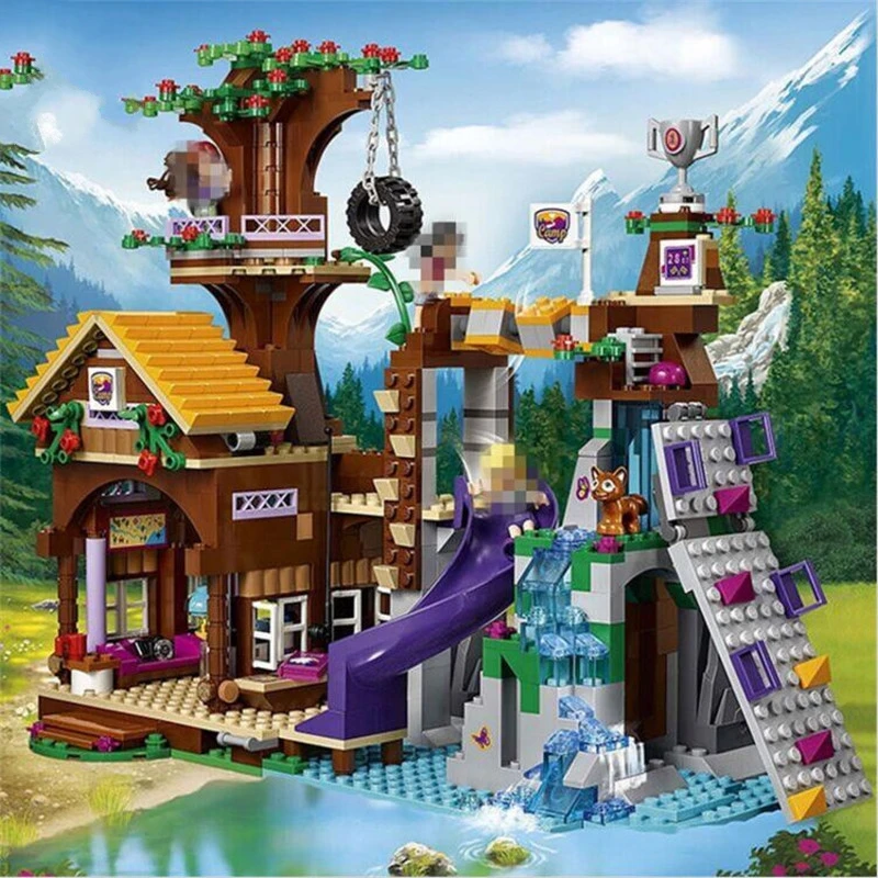 

(A Toy A dream) 01047 Friends Girl Series 784pcs Building Blocks kids toys Bricks Adventure Camp Tree House toy gifts Compatible