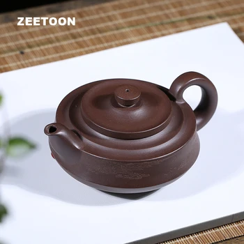 

250cc Authentic Yixing Teapot Master Handmade Han Jun Pot Chinese Health Tea set Purple Clay Tea Pot Kettle Vintage Home Decor