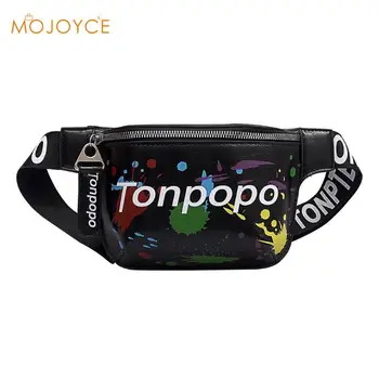 

Graffiti Printed Shoulder Bags For Women Wide Shoulder Strap Chest Bag Unisex Zipper Chest Pack Crossbody Handbags Sac Main Femm