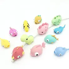 Милые рыбы кабель укус Kawaii кабель протектор офис USB Winder провода линии Организатор Держатель корейский Настольный набор аксессуаров стационарный
