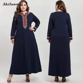 

Vintage Dresses Womens Muslim Abayas Long Sleeve Long Maxi Dress Kaftan Dubai Islamic Clothing Abayas For Women A Line Dress