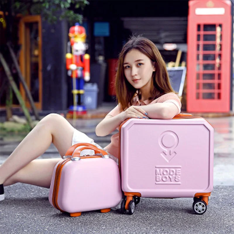 Personal password box luggage bag Korean version small fresh suitcase women's box 16 inch suitcase with 14 handbag travel bag