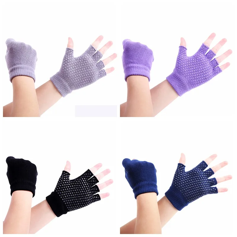 1 пара Женские перчатки для пилатеса, занятий йогой, занятий фитнесом, хлопковые перчатки без пальцев, Нескользящие дышащие перчатки спортивные
