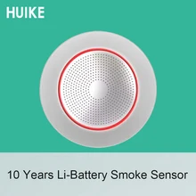 Новинка; 10 лет жизни литиевых Батарея GSM сигнализация Системы аксессуары Беспроводной 433 МГц дымовой пожарной сигнализации Сенсор потолочного типа Пожарный Извещатель