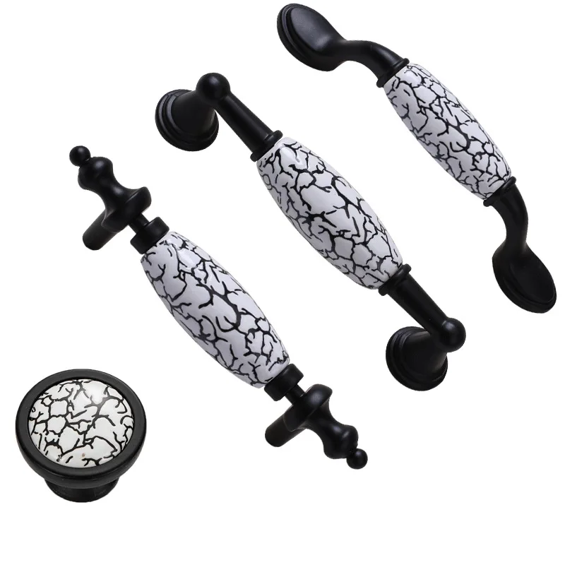 

1Pcs Matte Ceramic Zinc Alloy Door Handle Furniture Handles Cabinet Knobs Concise Wardrobe Kitchen Cabinet Drawer Beautiful