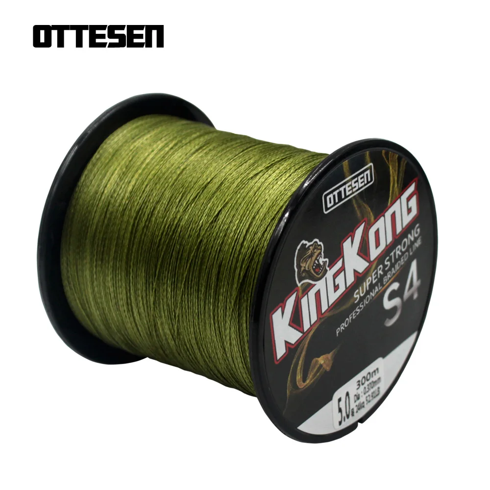 OTTESEN KingKong سلسلة 300 M 330 ياردة صنارة صيد بولي ايثيلين مجدول 4 السواحل المتعددة الشعيرات الكارب الصيد سلك اليابان المواد