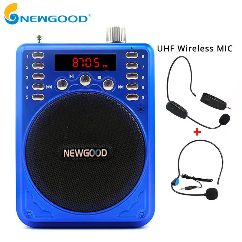 

Mini Portable Voice Amplifier Speaker Loudspeaker USB TF Card Recording FM Radio UHF Wireless Microphone For Teachers Tour guide