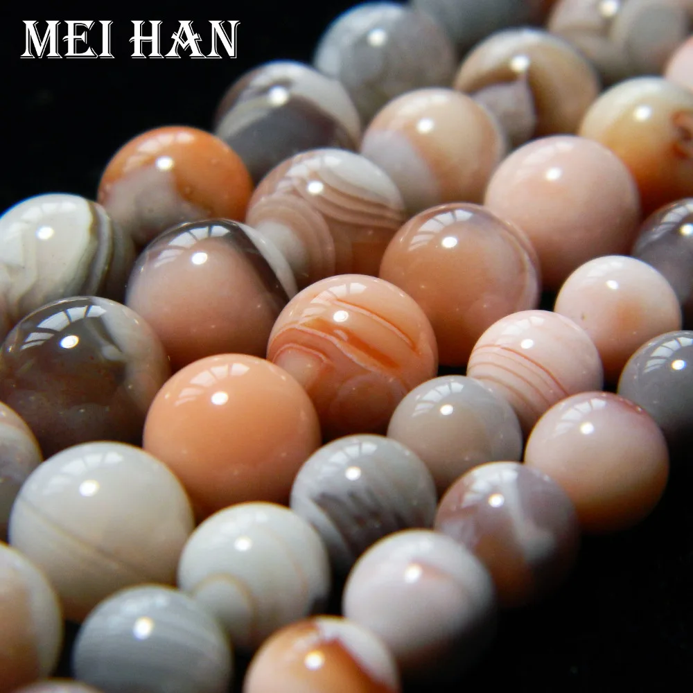 

Free Shipping (2 strands/set) Natural 8mm Round pink Botswana Loose Beads for jewelry making DIY necklace pendant bracelet