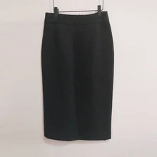 Твидовая юбка женская черная весна/осень Женская шерстяная юбка женская ткачество в длинной юбке(юбка-макси позже