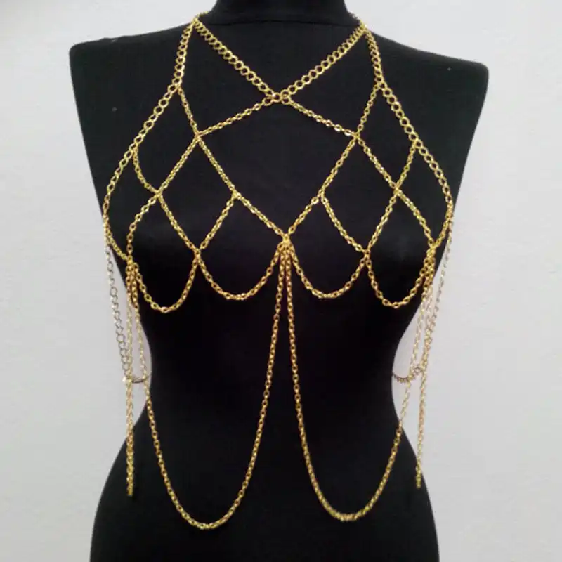 new Lady Sexy Bikini Chain Porno Erotic Underwear Belly Chain Body ...