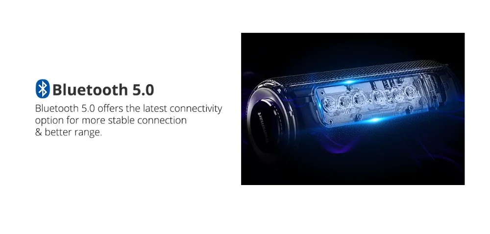 Tronsmart T6 Plus haut-parleur Bluetooth 40W haut-parleurs portables Colums barre de son basse profonde avec IPX6 étanche, TWS, pour Siri, SoundPulse