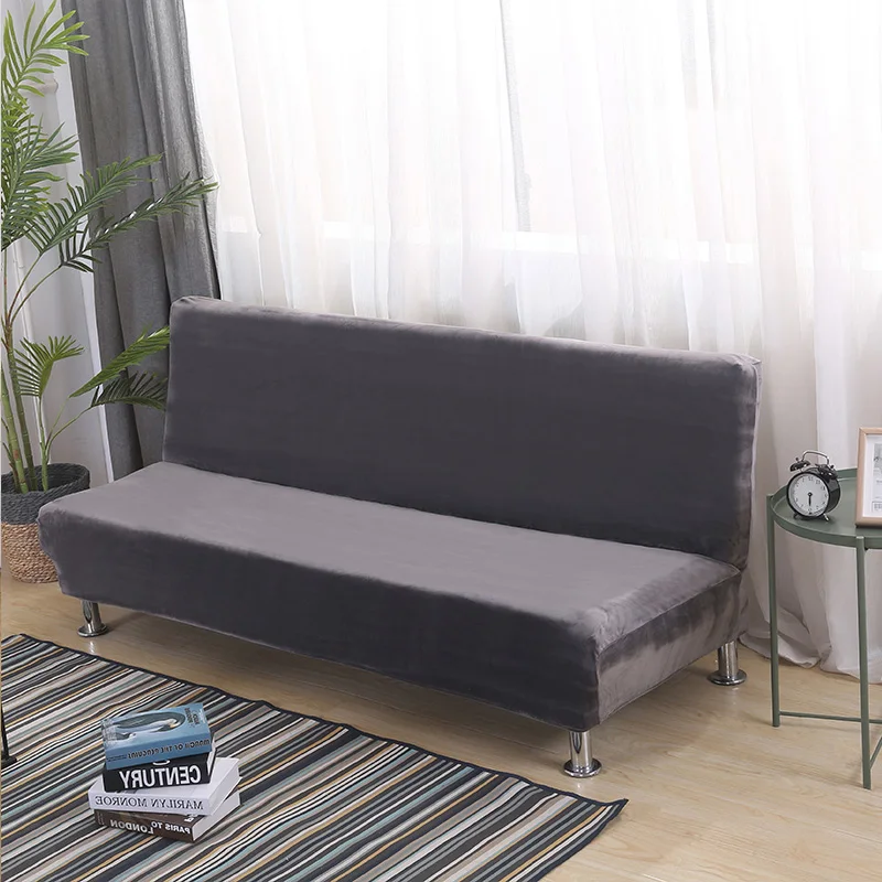 Толстый плюшевый спандекс диван-кровать Чехол все включено чехол без подлокотника раскладной диван-чехол для дивана патио мебель 2 размера - Цвет: Color 12
