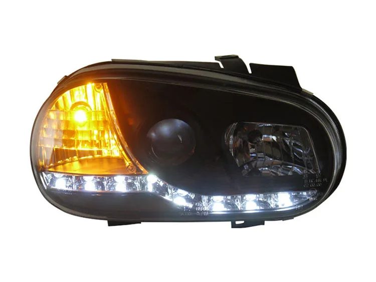 Hireno фары для 2003-2009 Volkswagen Гольф 4 Гольф 4 фар сборки LED DRL ангел объектив двойной луч HID ксеноновые 2 шт