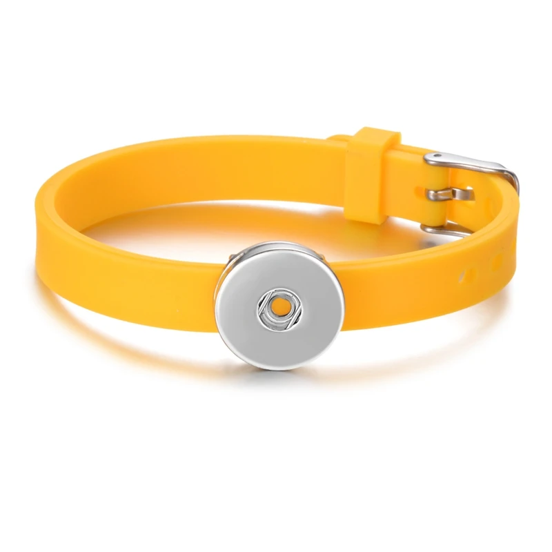 Vocheng 9 ярких цветов Силиконовые Имбирные защелки браслет регулируемый браслет подходит 18 мм Кнопка для детей подарок NN-713 - Окраска металла: I