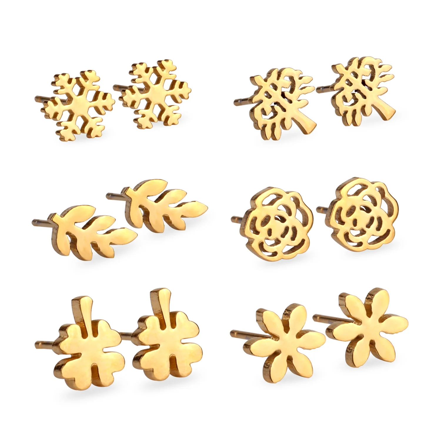 2016 New Arrival 6 Pairs Women s Fashion Elegant Stainless Steel font b Earrings b font
