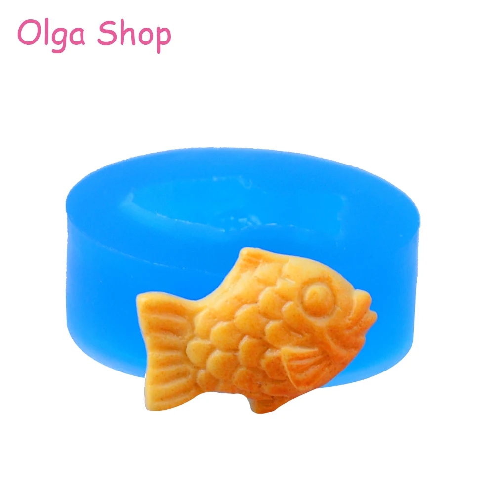 

QYL411 18.7mm Fish Cookie Silicone Mold - Dessert Fondant Cake Decorating Candy Chocolate Resin Polymer Clay Jewelry Cabochon