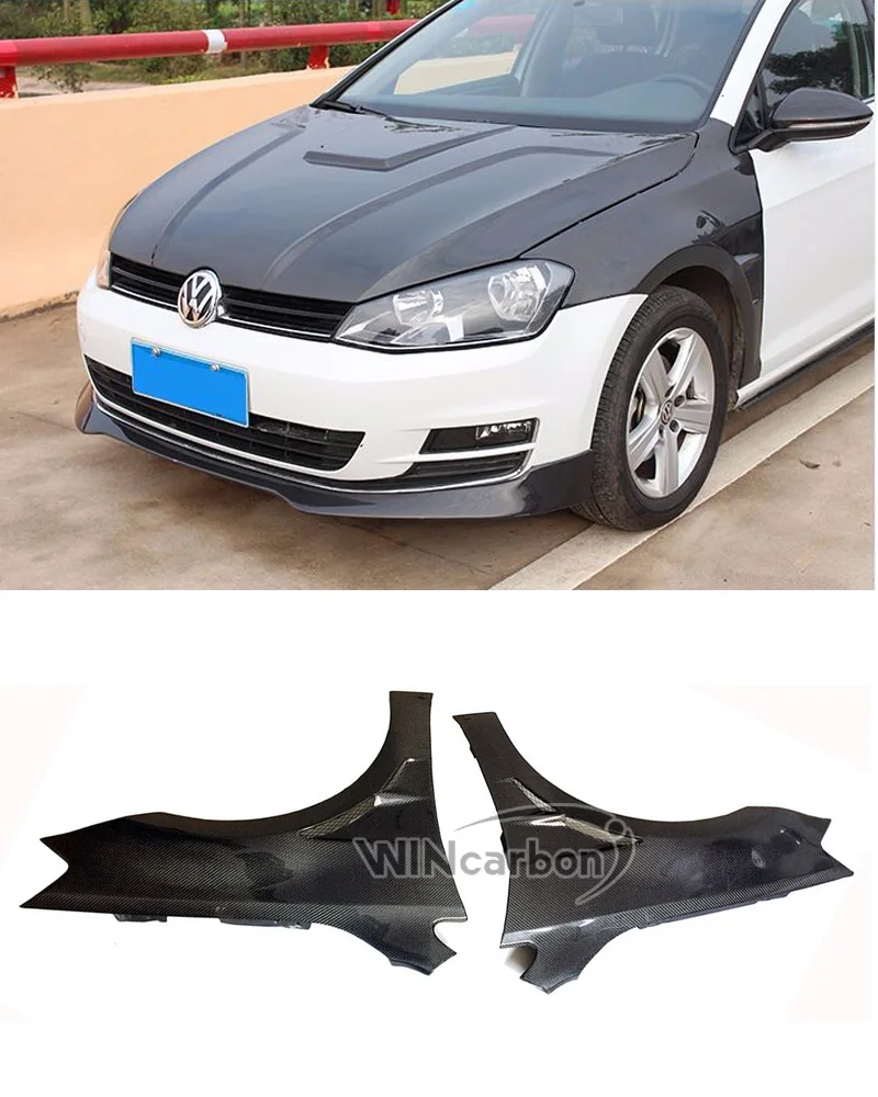 

Car-Styling Real Carbon Fiber Side Fender Mudguards Trim 1pair for V W Golf MK7 2014UP