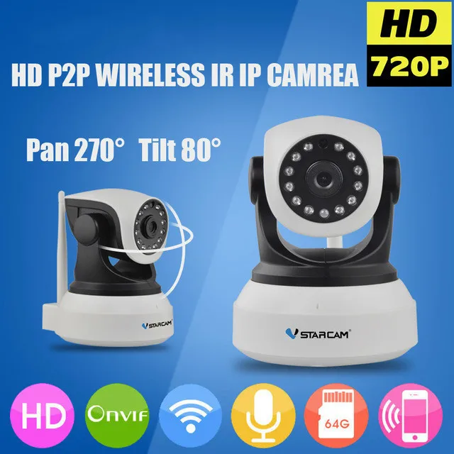 Vstarcam C7824WIP HD 720P WiFi Indoor Mini Dome Wireless IP Camera Onvif P/T Infrared Security CCTV Camera Support 128G Card Vstarcam C7824WIP HD 720P WiFi Indoor Mini Dome Wireless IP Camera Onvif P/T Infrared Security CCTV Camera Support 128G Card