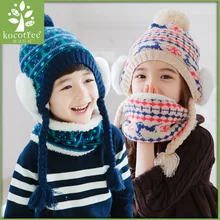 Kocotree/детская зимняя шапка, шарф, набор для детей, милая шляпа оленя, воротник с ушками, теплые шапки для девочек и мальчиков, подарок на Рождество
