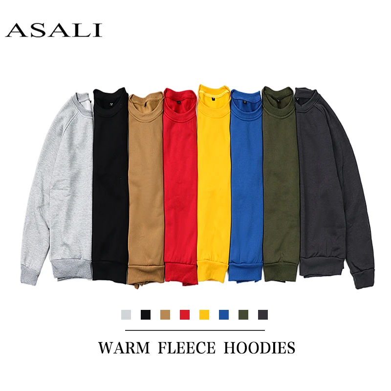 

ASALI 2019 New Men Pullover Spring Autumn Fashion Mens Hoodies And Sweatshirts Long Sleeve Solid Sweatshirt Men US/Eur Plus Size