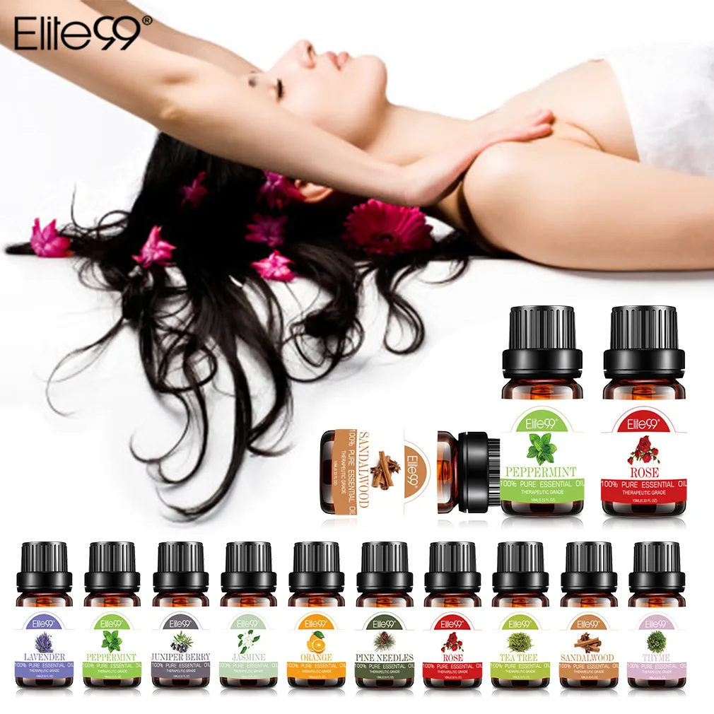 

Elite99 10ml Essential Oils For Aromatherapy Diffusers Pure Essential Oils Relieve Stress Organic Body Massage Relax Skin Care