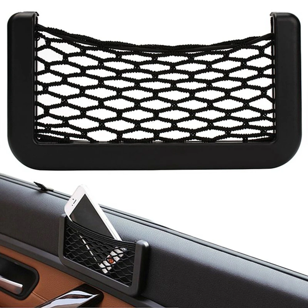 

Car Net Bag Car Organizer Nets 15X8cm Automotive Pockets With Adhesive Visor Car Syling Bag Storage for tools Mobile phone