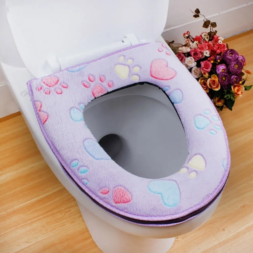Save££ TOILET SEAT CLOTH SOFT WASHABLE SEAT COVER PAD BATHROOM WARMER ASSORTED