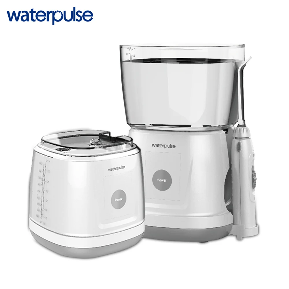 

Waterpulse V700 Portable Water Flosser 6 Pressure Settings Oral Orrigator LED Touch Key with 5 Tips Compact Dental Water Flosser