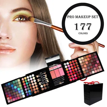 

2018 177 Colors Makeups Palette Kit Matte Glitter Eyeshadow Pallete Blush Eyebrow Powder Set With Gift Package @CLJ