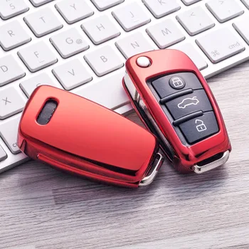 

Auto Car Styling Soft TPU Key Case For Audi A1 A3 A4 A5 Q7 A6 C5 C6 Car Holder Shell Remote Cover Car-Styling Accessorise
