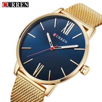 Curren Mens Watches Top Brand Luxury Gold Quartz Men Watch Drop Shipping Mesh Strap Casual Innrech Market.com
