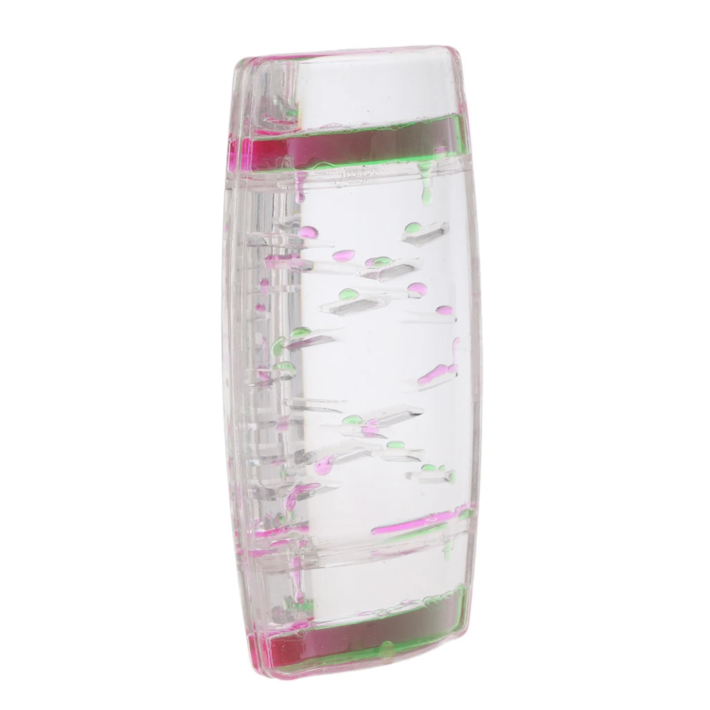 Acrylic Creative Square Floating Oil Liquid Bubbler Motion Timer Hour Glass Ladder for Kids Children Novelty Gift