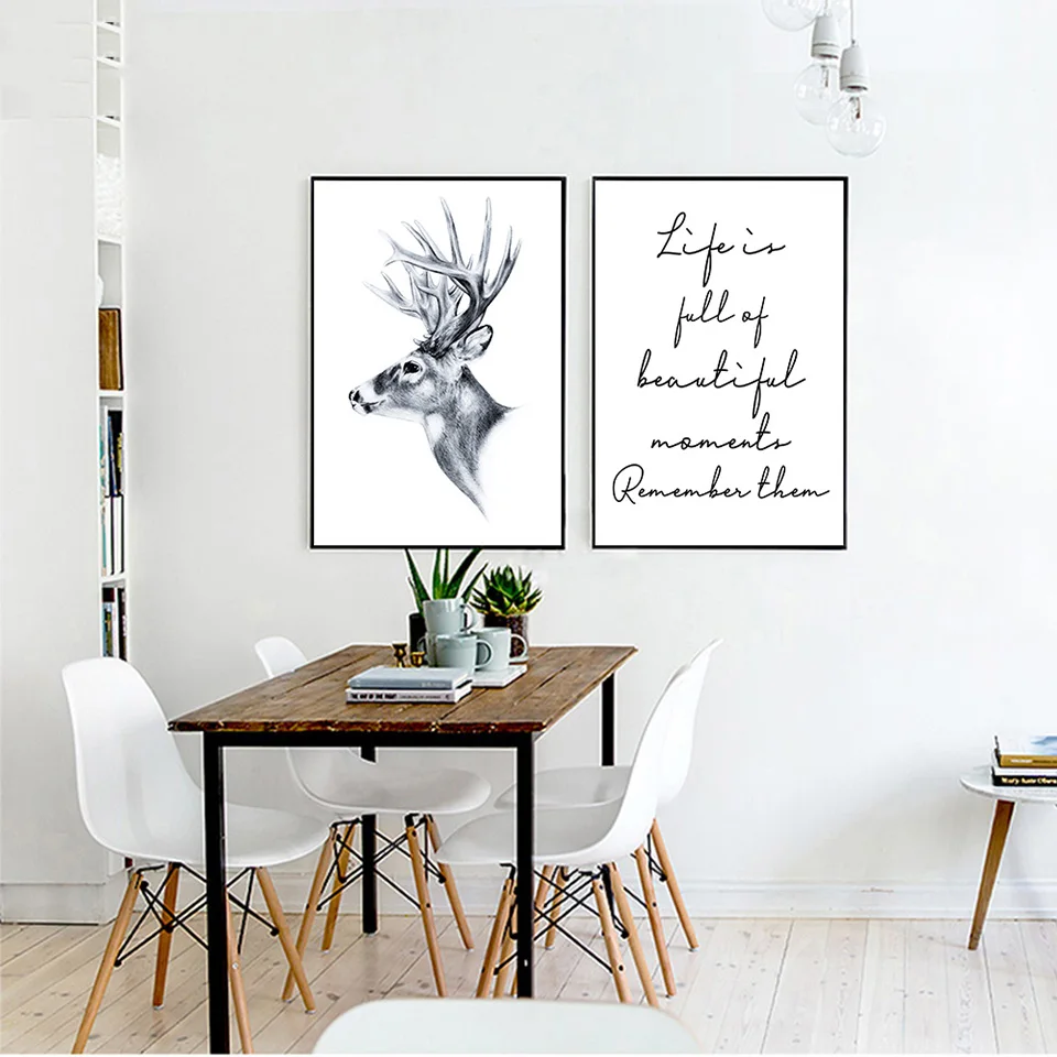 Nordic-Decoration-Deer-Inspirational-Poster-Life-Quote-Canvas-Print-Minimalist-Wall-Art-Painting-Decorative-Picture-Home