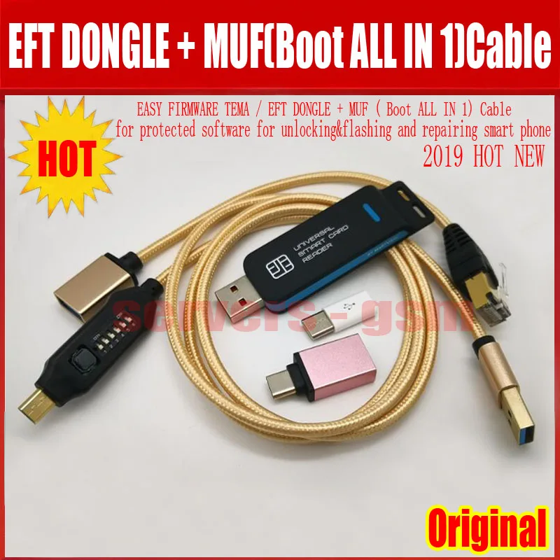 Новинка оригинальная ASY прошивка TEMA/EFT DONGLE+ MUF(загрузка все в 1) кабель для защищенного программного обеспечения для разблокировки мигающих и repa