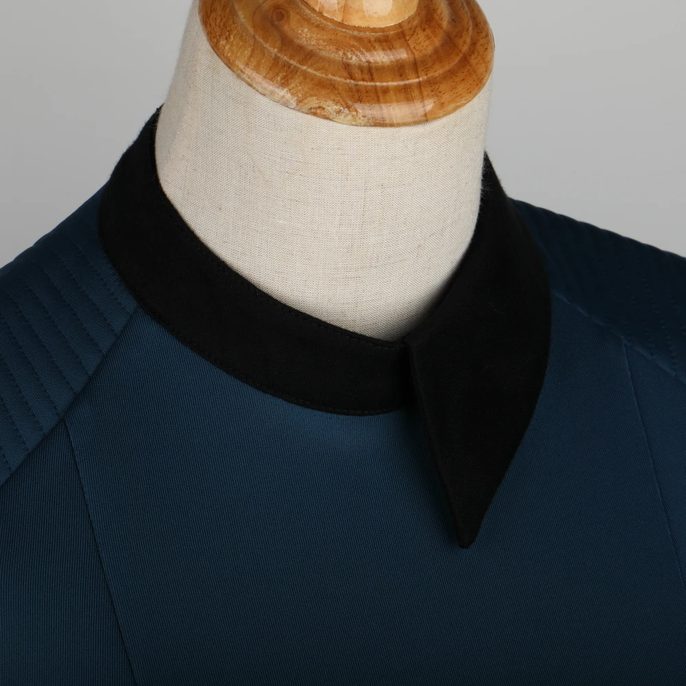 New Star Trek Discovery Season 2 Starfleet Commander Female Blue Uniform Dress Badge Costumes Woman Adult Cosplay Costume (11)