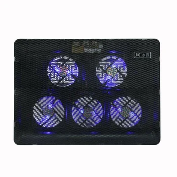 

New Hot USB Portable Cooling Pads Blue LED 5 Super Cool Fans Game Notebook Cooler Pad 14" 15.6" 17"