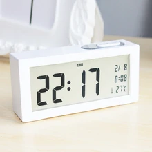 Yohapp marca moderna gran pantalla de detección de luz ambiente de luz de fondo digital despertador escritorio tabla despertador electrónico llevó el reloj